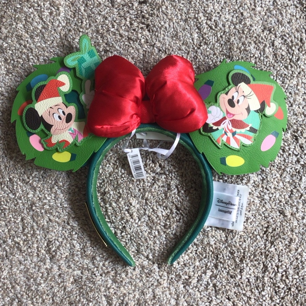 DISNEY LOUNGE FLY HOLIDAY MINNIE EARS - NWT